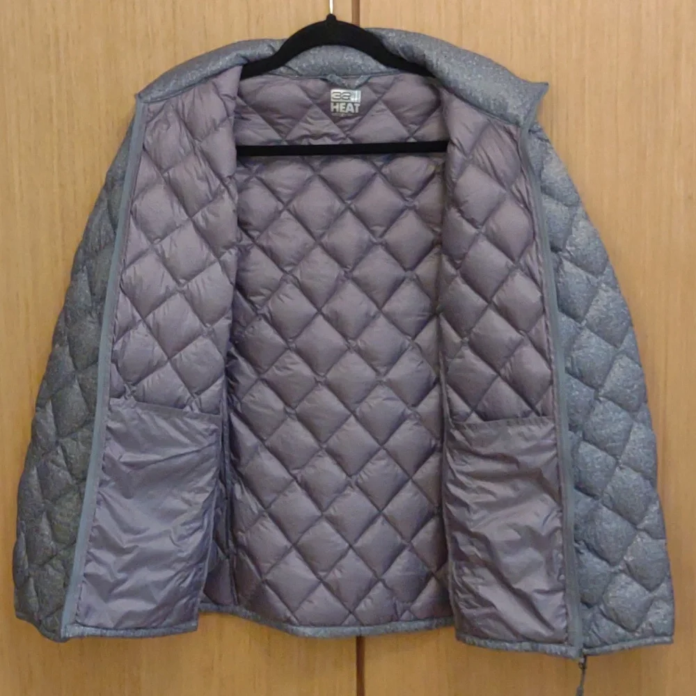 32 Degrees Heat SZ M Gray Full Zip Quilted Puffer Jacket - Picture 9 of 9